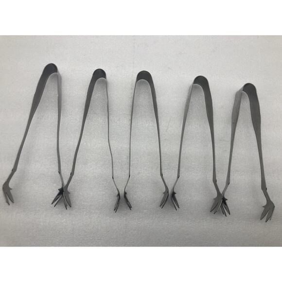 American Metalcraft IT700 Tongs,lot Of 5 Silver Made In Taiwan Used - Picture 8 of 10